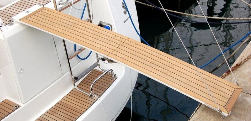 Carbon and teak Carboway gangway